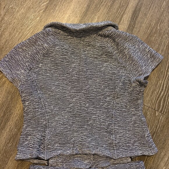 St John Collection Knit Tweed 2 Piece Suit Blazer Skirt Set Black White 14 - Picture 5 of 11